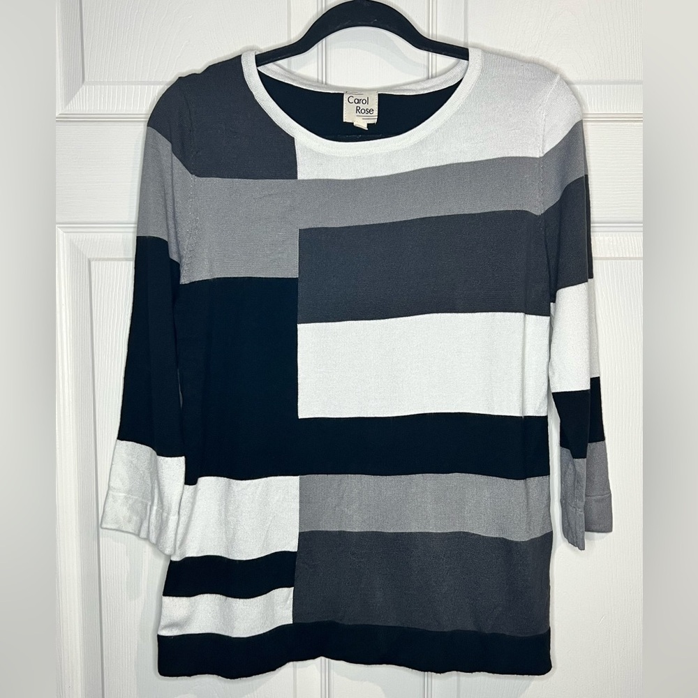 VTG - Carol Rose Women’s top - Gray/Black/White - Size Large
